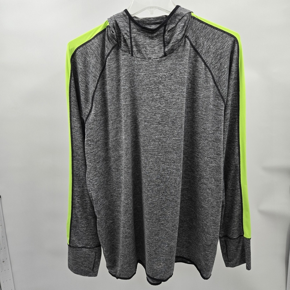Gap Fit Brushed Tech Jersey Hooded Gray Long Sleeve Size XL Pockets